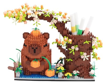 Capibara Blocchi da costruzione - 1800 mini mattoncini da costruzione con istruzioni (lingua italiana non garantita), modello Capybara Building Blocchi per adulti, educativi Games and Toys