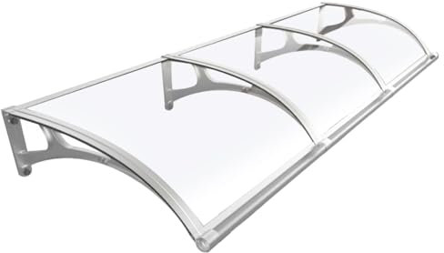 WPWSDWMX Toldo Moderno de Policarbonato, Insonorizante, con Soporte de Aluminio para Puerta, Entrada, Ventana, Terraza, Balcón(400cm/157in)