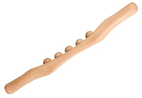 CALLARON Masaje Corporal De Madera Rodillo Masaje Diseño De Cuentas Masajeador De Espalda Para Relajación Muscular Portátil