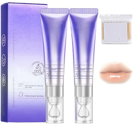 Sérum Labial Hidratante Rellenador Y Antiarrugas, Sérum Rellenador Labia l Con Ácido Hialurónico, Suaviza Las Arrugas Labiales, Aumenta La Elasticidad Labia l Y Reduce Las Arrugas (Tono Naranja × 2)
