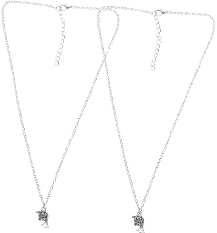 HEMOTON Charm Halskette mit Hornanhänger Metall Schmuck für Musikliebhaber Damen Halskette mit Anhänger Trendiges Accessoire für Alltag und Events