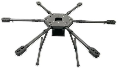 Kit telaio esacottero con passo da 920 mm, telaio for drone a 6 assi con carrello di atterraggio in fibra di carbonio
