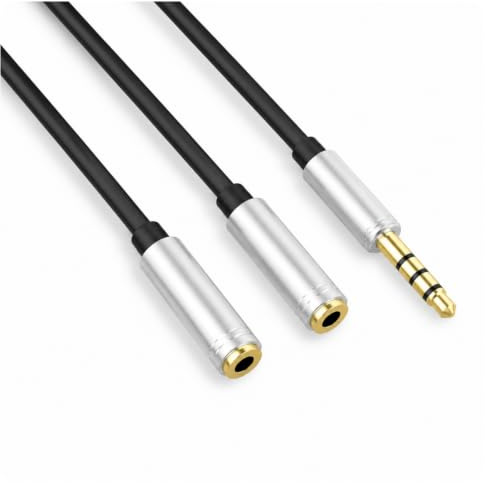 Divisor de Audio 3,5 mm Y Splitter, Adaptador Jack Micro y Auriculares, Cable Jack 3.5 Macho Hembra, Cable Auriculares para PC, Teléfono, Tableta y Parlantes, Compatible con Laptop, Smartphone