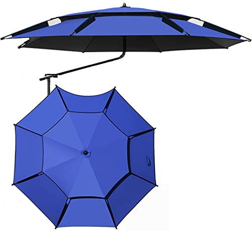 Outdoor-Regenschirm, Angelschirm, Sonnenschirm – doppellagige Regenschirme, Winddicht, Bogenlänge 2 m/2,2 m/2,4 m, multifunktionaler, wasserdichter Sonnenschirm, für Camping, Angeln, gut