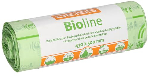 Deiss Bolsas de basura orgánicas, 18 L, compostables, 500 unidades