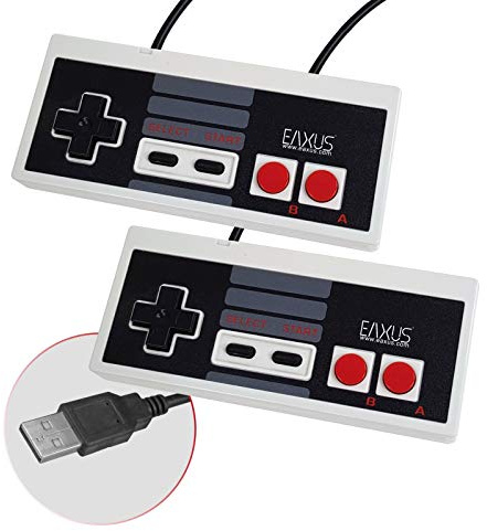 Eaxus® 2er Set USB Controller im Classic Design - 1,8m Retro USB Gamepad