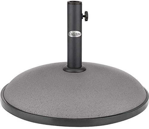 CHRISTOW Garden Parasol Base 25kg, Round Patio Umbrella Weight, Outdoor Sun Shade Canopy Stand Holder, Heavy Duty Compound Concrete