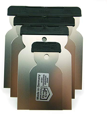 Japanspachtel Edelstahl rostfrei säurefest flexibel 4tlg Set Flächenspachtel Made in Germany