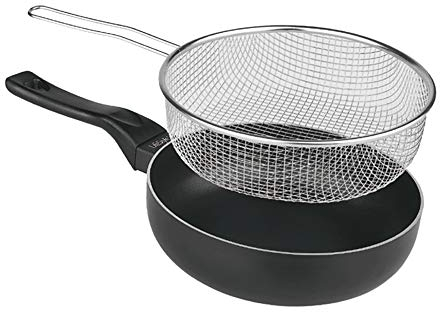 Lifestyle 034081 Sartén freidora, cubierta antiadherente, Acero Inoxidable