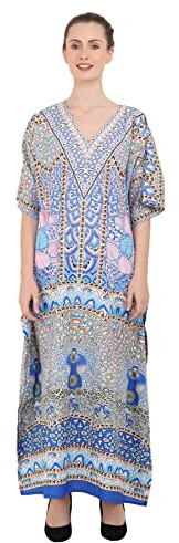 Miss Lavish London Pink Ethnic Print Kaftan Dresses for Women V Neck Batwing Sleeve Beach Vacation Swimsuit Cover Ups, Womens Plus Size African & Dubai Caftan Maxi Dress with Side Slits & Pockets, 2XL