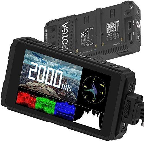 Fotga C50 Ultra Bright Monitor Full HD IPS Touch Screen Camera Monitor 3D LUT, Wavaform, vettore, ingresso/uscita HDMI 4K
