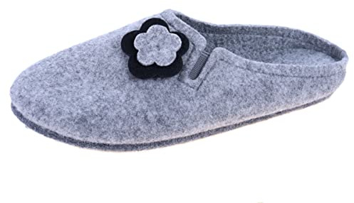 APREGGIO Pantoufles Intérieur pour Femmes - Chaussons Femme – Chaudes Chaussons Femme Feutre - Semelle en feutre - Gris - 41