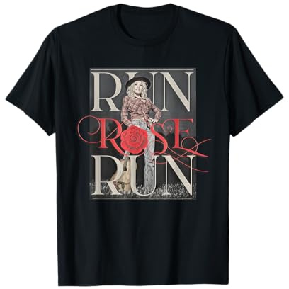 Run Rose Run Dolly Parton Guitare T-Shirt