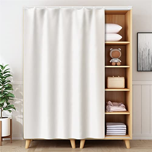 LIVEINU Schrankvorhänge für Küche, Kleiderschrank, Badezimmer, Staubdichter Vorhang für Regale, Wandpaneele, hängende Tür, Japanische Noren, Klettband Selbstklebend 100x180cm Weiß