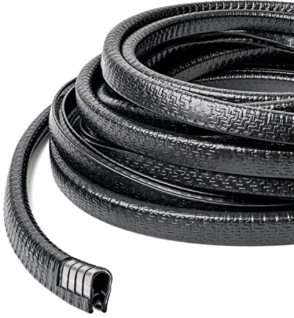 Protection de Bord pour Voiture, Longueur 5 mètres, en Noir, en Forme de U, avec Insert en Acier, sans Colle, pour Une Plage de Serrage de 1 à 3 mm, Protection de Bord de Porte de Voiture