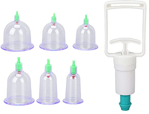 Ensemble de ventouses, ensembles de thérapie de ventouses 6pcs Kit de ventouses chinoises Tasse de ventouses de massage pour le massage du dos, le soulagement de la douleur, la thérapie physique