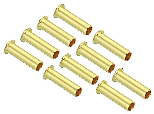 PATIKIL 3.2mm Tubo OD Ottone Compressione Inserto 10pz Inserto Tubo Supporto Compressione Manicotto Montaggio Assortito Kit per Aria Acqua Gas Tubo