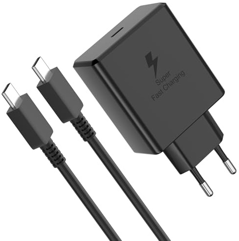 Newding Chargeur 45W Super Fast 2.0 Compatible avec Samsung S25 S24 | Adaptateur Secteur Prise USB C avec Câble Type C 5A pour Samsung Galaxy S25+ S24+ S23+ S22+, Tab S10 S9 S8, EP-T4510