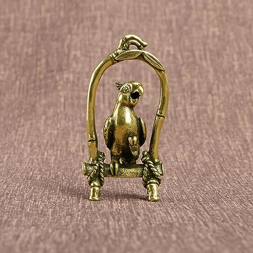 Tier-Messing-Dekor, 5,1 x 2,5 cm, antikes Kupfer, Kunsthandwerk, Vogelkäfig, Papageienanhänger, Mops, massives Kupfer, Skulptur, Tee, Haustier, Kurioornamente