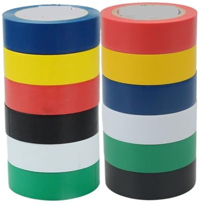 RAHBI 6 uds 6 Colores 20 m/unids Cinta eléctrica Cintas Adhesivas aislantes Cinta Aislante de Alta Temperatura Cinta Impermeable de PVC Leisurely