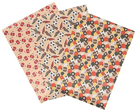 HAPINARY Geschenkpapierrolle Mit Sportmotiven Aus Dickem Kraftpapier Für Fussball Und Andere Sportgeschenke