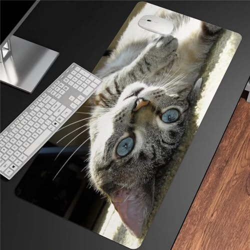 Gaming Mauspad,Mousepad XXL, Mauspad 900x400x3mm, Gamer Mouse Pad, Wasserdicht Tischunterlage Einer speziellen Oberfläche verbessert Geschwindigkeit und Präzision für Büro Zuhause Niedliche Tierkatze