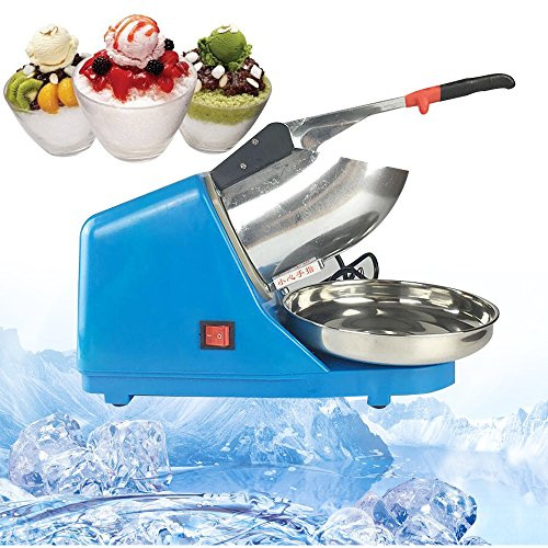 Elektrischer Ice Crusher Eisrasierer Maschine Crusheisbereiter Eiswürfel Edelstahl Eiszerkleiner 380W für Kaltgetränken, Milchshakes, Bar-Mixern