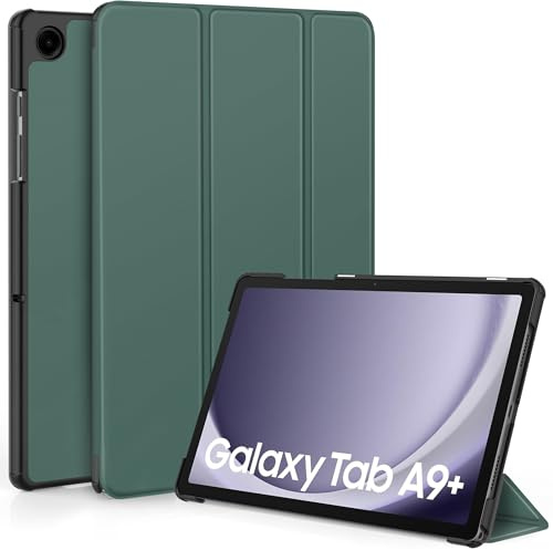 EasyAcc Hülle für Samsung Galaxy Tab A9+/ A9 Plus 11 Zoll 2023 SM-X210/ X215/ X216, Schutzhülle Ultradünne PU Leder mit Standfunktion und Auto Wachen/Schlafen Hülle Case, Nachtgrün | 11 Zoll Ultradünne PU Leder Schutzhülle mit Standfunktion und Auto Sleep/Wake,Nachtgrün