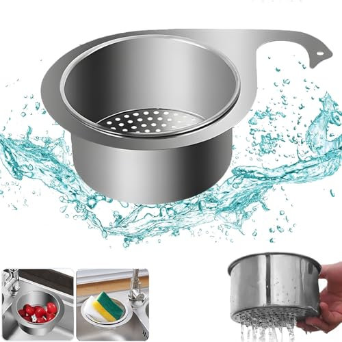 Loosusu Siebkorb aus Edelstahl in Schwanenform für Die Spüle, Abflusskorb Küchenspüle, Siebkorb Spüle Edelstahl zum Filtern von Küchenabfällen und Waschen von Gemüse und Obst(1pc, Große Größe)