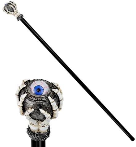 CARTOON Bâton squelette avec oeil flottant 110 cm accessoire à assembler pour déguisements et costumes de carnaval Halloween fêtes à thème