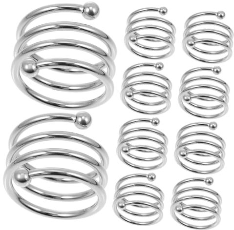 IMIKEYA 10St Doppelter Serviettenring mit Perlen Tischserviettenringe Serviettenringe aus Papier Hochzeit serviettenringe Serviettenring aus Metall Esstisch Serviettenringe Eisen Silver