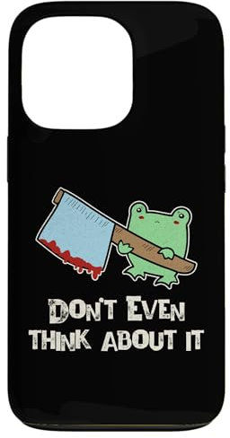 iPhone 13 Pro Cute Angry Frog With Ax Horror Mad Frog Resist Halloween Case