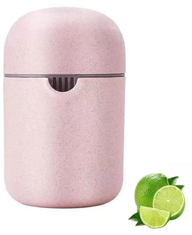 FUZVOL Lemon Squeezer,Portable Orange Juicer Lime Juicer with Two Ways of Use,Manual Citrus Lemon Juicer Cup for Different Fruits(Pink)