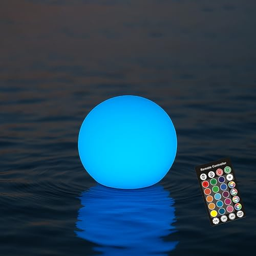 RKDTX LED Ball Light,3-Inch Cordless Orb Light with Remote,16 Color Changing Night Light for Kids,Rechargeable Mood Lamp,IP68 Waterproof for Bath Tub Shower,Party,Christmas Decor