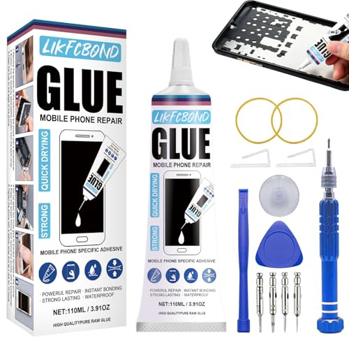 LIKFCBOND Pegamento para Teléfono, Pegamento para Pantalla, 110ML | Adhesivo para Teléfono, Cola para Celulares - Invisible y Estético, Para Reparar Pantallas Movil, Carcasas, Tapas Traseras