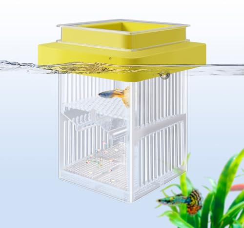 FEDOUR Upgrade Zuchttanks für Aquarien, Schwimmender doppelstöckiger Aquarium-Ablaichkasten und Isolationsbox, 13cm Aquarien Brutkasten für Babyfische/Schwangere/Garnelen/Clownfische/Guppys