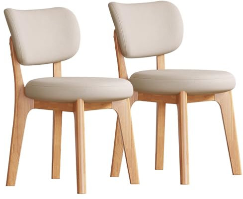 Genérico Sillas de Comedor Madera Sillas de Cocina Tapizada Pack 2 con Respaldo y Pata de Madera para Comedor Salón Dormitorio y Recepción (Madera1)