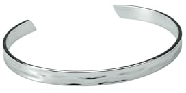 Acura-Styles Armreif Herren Edelstahl Cuff Armband Männer Armband Silber Gehämmert Armspange Edler Schmuck Modern Business Outfit Herren Größe Anpassbar Zeitloser Herrenschmuck Geschenke für Männer