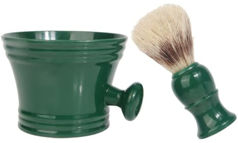 TOVINANNA Bol à Savonnette pour Créer une Mousse Riche et Portable en Polystyrène Brosse à Barbe en Poils de Sanglier Kit de Toilettage pour Homme la Maison Voyage