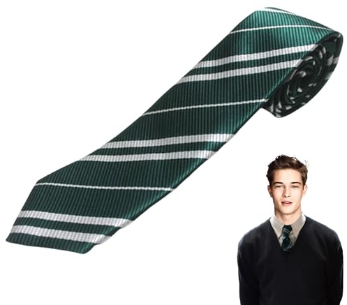 WANTUSHUI Harry Krawatte,Jungen Cosplay,Harry Kostüm Umhang Erwachsene Accessoires,Zauberer Krawatte Kostüm,Magische Tie Striped Halloween Unisex Geschenk