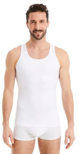 FINN Camiseta Reductora para Hombre con Efecto Vientre Plano - Camiseta Interior de compresión sin Mangas de algodón - Body Shaper para un Vientre más Plano - Ideal para ginecomastia
