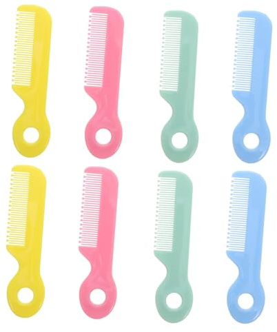 HOOTNEE 8 Stück Teiliges Haarbürsten mit Rundborsten für Empfindliche Kopfhaut Sanfter Kamm für Neugeborene und Kleinkinder Ergonomisch Geformt Leicht und Kompakt für Tägliches Styling