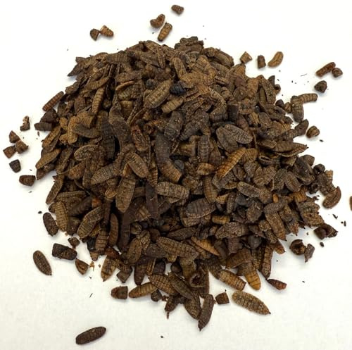 Illucens Naturprodukt: Soldatenfliegenlarven getrocknet, 1kg (6,5 Liter) Black Soldier Fly, Vogelfutter, Fischfutter, Schildkrötenfutter, Igelfutter (Insekten)