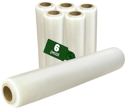 PLASTISAK - Pellicola Trasparente per Imballaggio 3 kg 6pz - Film Professionale in Cellophane per Protezione Oggetti