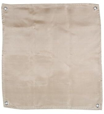 Feuerfeste Glasfaser-Grillmatte, 50 x 50 cm, hitzebeständig, schwer entflammbar, Bodenschutz für Terrasse, Rasen und Campingplätze, Beige