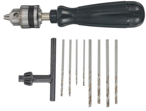 BUGUUYO Taladro Manual Resistente y Cómoda para Carpintería Brocas de 1mm a 3mm, Herramienta de Perforación para Bricolaje y Trabajos en Madera