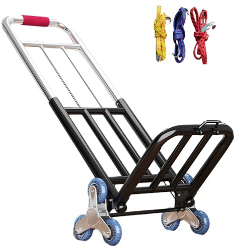 Carrello multifunzionale per salire le scale, capacità di carico di 150 kg, con 6 ruote, ideale per spostare oggetti pesanti, versatile carrello per scale e superfici piane