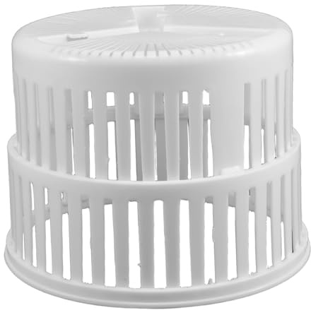 Plastic Spin Dryer Basket Replacement for Portable Mini Washer | White 16.00x16.00x12.00cm Size, Drainage Holes for Efficient Water Flow, Foldable Design