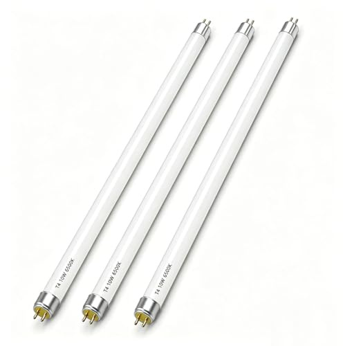 MouMouPurr T4 10W Fluorescent Tube Lamps, 352mm, Cold White 6500K | 3 Pack, CFL Bulbs, G5 2 Pin Base Fitting, Under Cabinet Lights, 338MM Excluding Pins