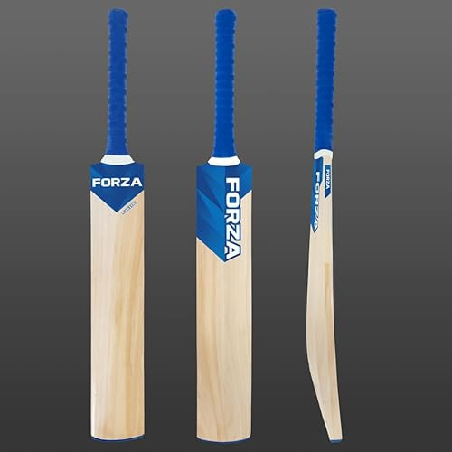 FORZA Mazza da cricket in salice del Kashmir, mazza da cricket per principianti di grado 1 e 2, taglie junior e adulti, leggera con protezione per le dita e impugnatura (misura 3 (0,5 kg, 283,5 g, 0,5